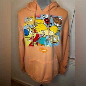 Nickelodeon 90’S Orange Sweatshirt Hoodie Size Medium